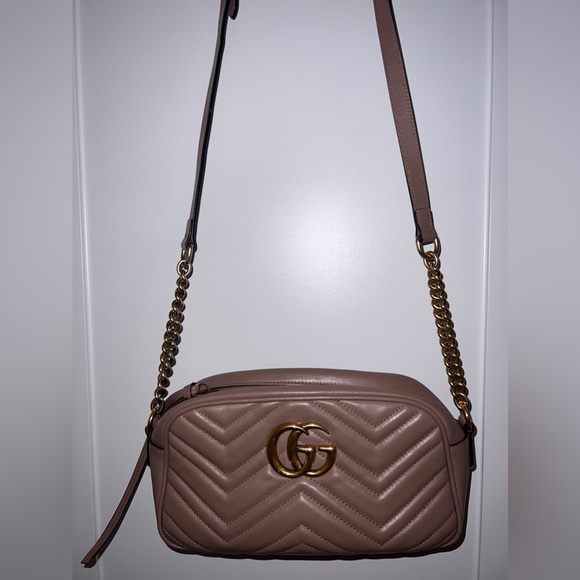 Gucci Handbags - Gucci Marmont Dusty Pink shoulder bag